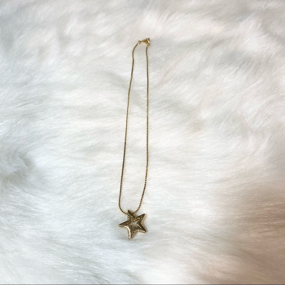 Vintage Artistry Choker Gold Star Necklace with Chain - Picture 3 of 3